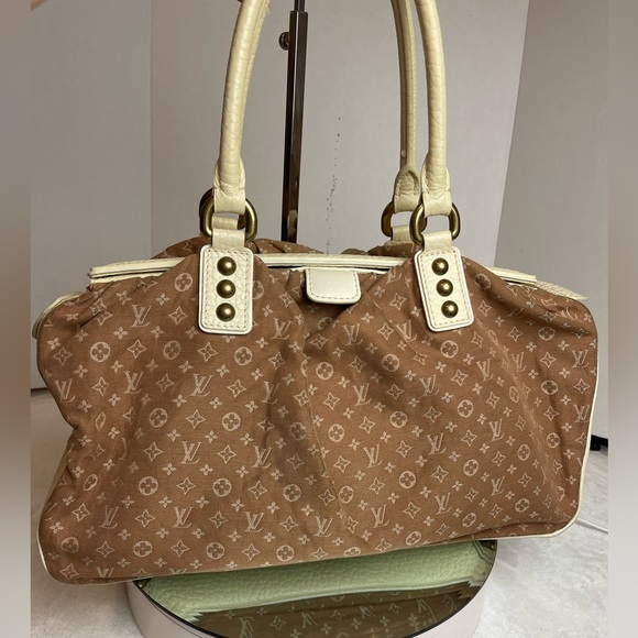 LV Monogram Mini Lin Canvas Trapeze GM Satchel Bag - Picture 1 of 15